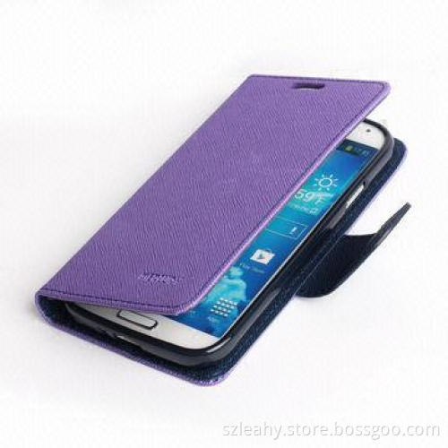 Flip PU Leather Stand Mobile Phone Case for Samsung Galaxy S4